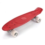 Meteor Kunststoff-Skateboard silber/weiß/kastanie