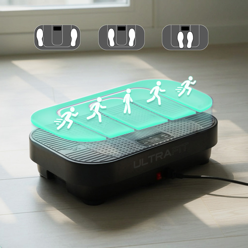 Meteor Vibrationsplatte für Training – Fernbedienung, Widerstandsbänder, Tragfähigkeit 160 kg