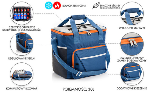 Thermotasche Meteor Frosty 30 l blau/grau