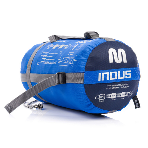 Schlafsack Meteor Indus R navy blau/blau
