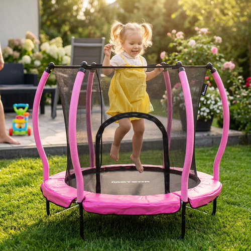 Trampolin für Kinder Meteor TRP-70 140 cm pink
