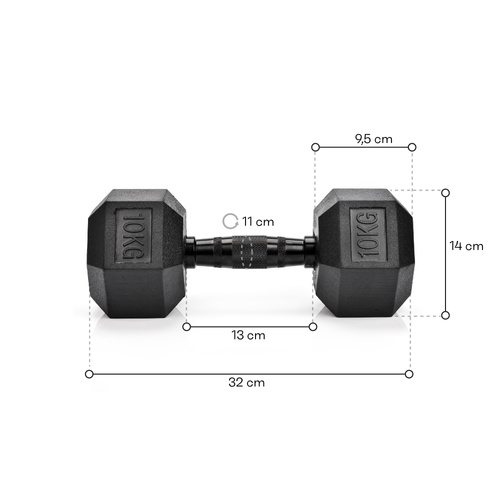 Hexagonale Hantelstange 10 kg Meteor