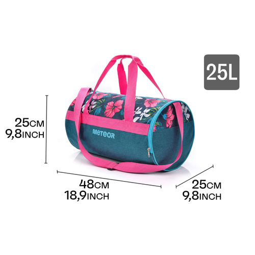 Sporttasche Meteor Siggy 25 l rosa/marineblaue Blumen