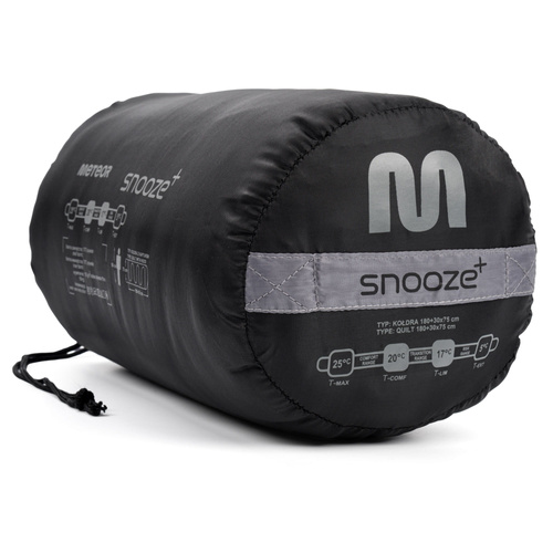 Meteor Schlafsack Snooze+ schwarz/grau