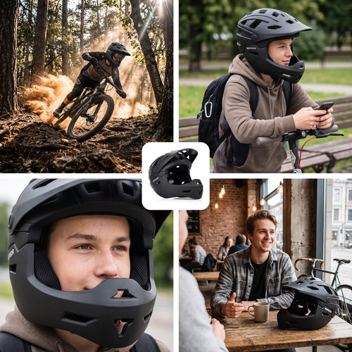 Fullface-Fahrradhelm Meteor Hydra M 55-58 cm schwarz