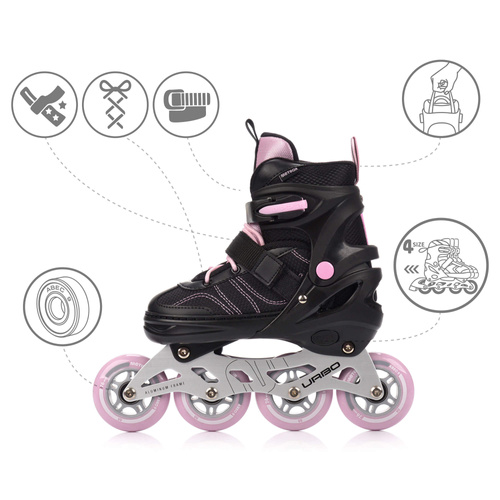 Inlineskates Meteor L 38-41 Urbo schwarz/pink