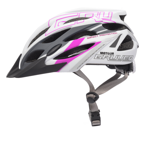 Fahrradhelm Meteor Gruver M 55-58 cm weiß/grau/pink
