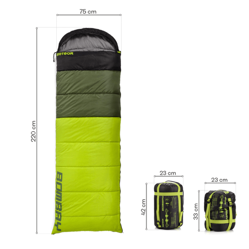 Meteor Schlafsack Bombay L Grün/Schwarz