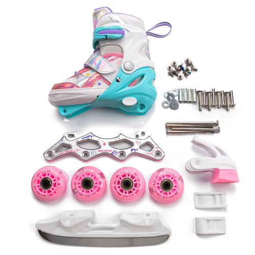 Inlineskates 4-in-1 Meteor für Kinder M 34-37 Lunar
