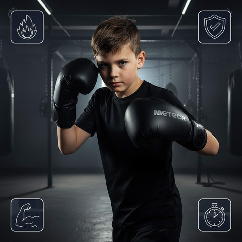 Boxhandschuhe Meteor 8 oz Training, Klettverschluss, PU
