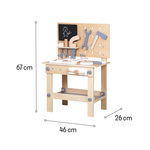Holz-Werkbank mit Werkzeugen