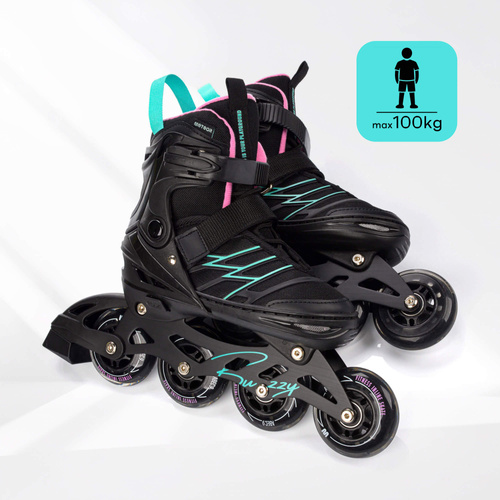 Inlineskates Meteor M 34-38 Buzzy schwarz/pink/minzfarben