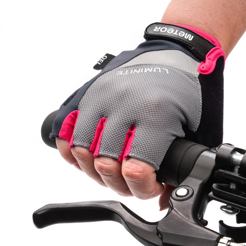 Radsporthandschuhe Meteor Gel GX34 XXL grau/rosa