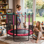 Trampolin für Kinder Meteor TRP-50 140 cm pink