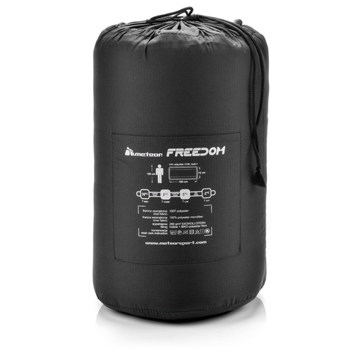 Schlafsack Meteor Freedom schwarz/grau 195x72 cm