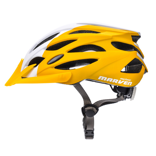 Fahrradhelm Meteor Marven L 58-61 cm blau/weiß/gelb