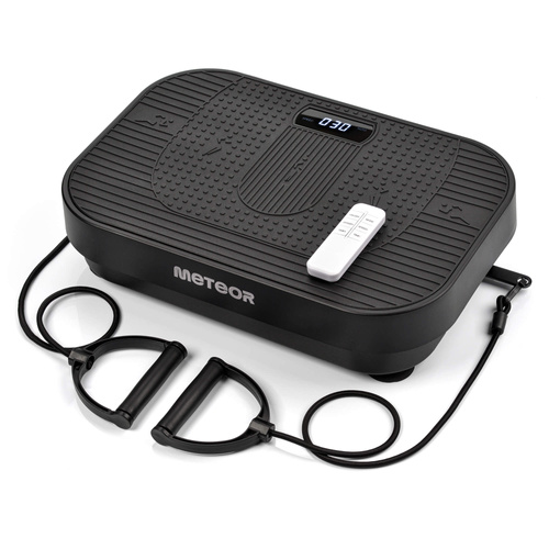 Meteor Vibrationsplatte für Training – Fernbedienung, Widerstandsbänder, Tragfähigkeit 160 kg