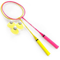 Meteor Badminton Set 2 Stahlrackets (gelb/rosa) + 3 darts