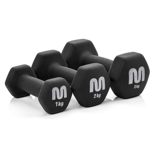 Gusseisen-Hantelset mit Ständer Meteor 3 / 2 / 1 kg