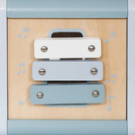 Manipulationswürfel aus Holz blau