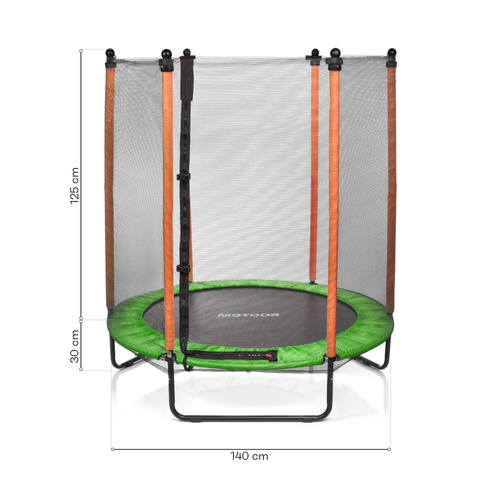 Trampolin für Kinder Meteor TRP-60 140 cm orange/grün