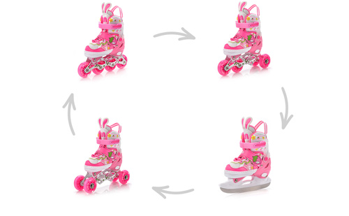 Inlineskates 4-in-1 Meteor für Kinder XS 25-28 Bunny