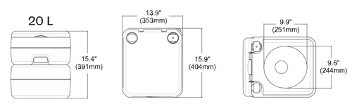 Tragbare Toilette Meteor 20 l creme