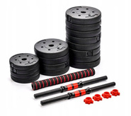 Satz verstellbarer bituminöser Hanteln mit Langhantel Meteor 40 kg