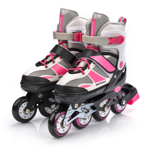 Meteor 2in1 Rollschuhe S 30-33 rosa/grau