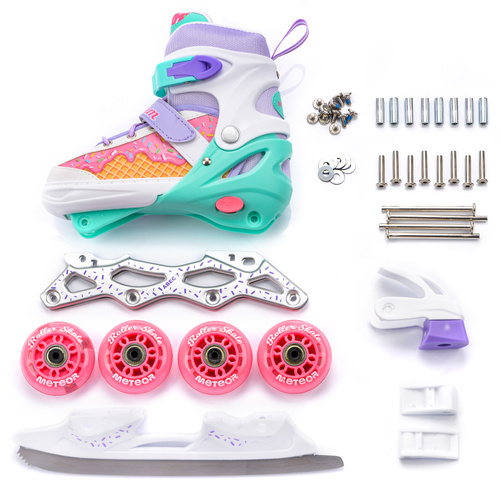 Inlineskates 4-in-1 Meteor M 34-37 Cream