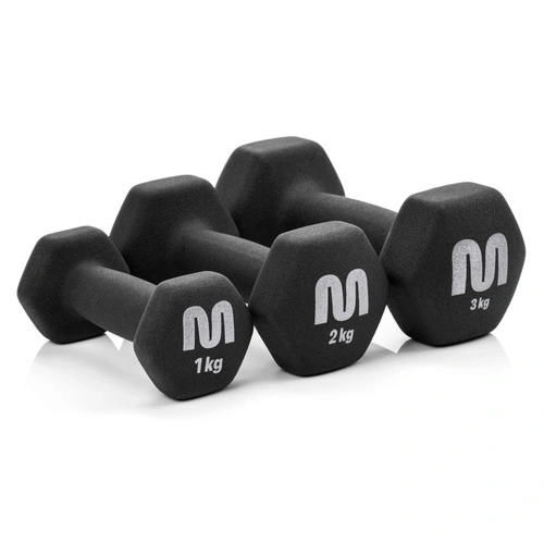 Gusseisen-Hantelset mit Ständer Meteor 3 / 2 / 1 kg