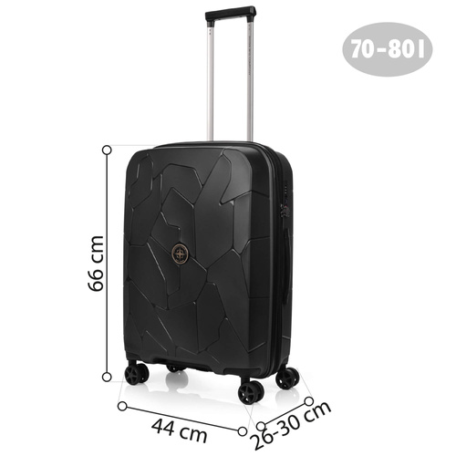 SwissBags Lava medium Koffer 66 cm schwarz