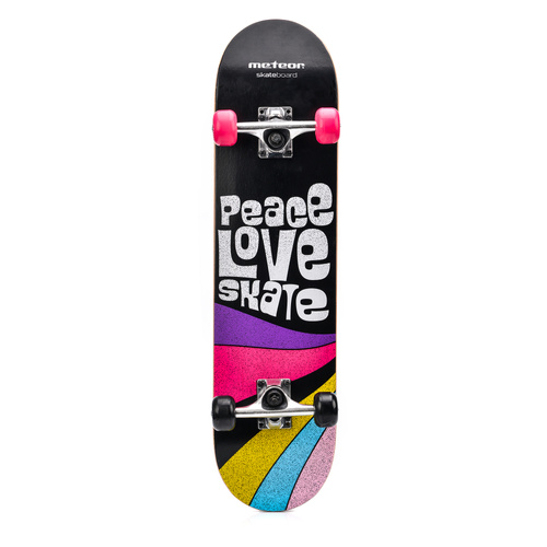 Holz-Skateboard Meteor Frieden rosa