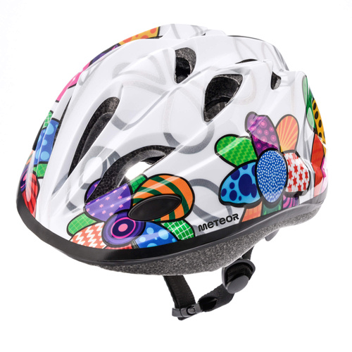 Kinderfahrradhelm Meteor KS07 M 52-56 cm Bunte Blumen