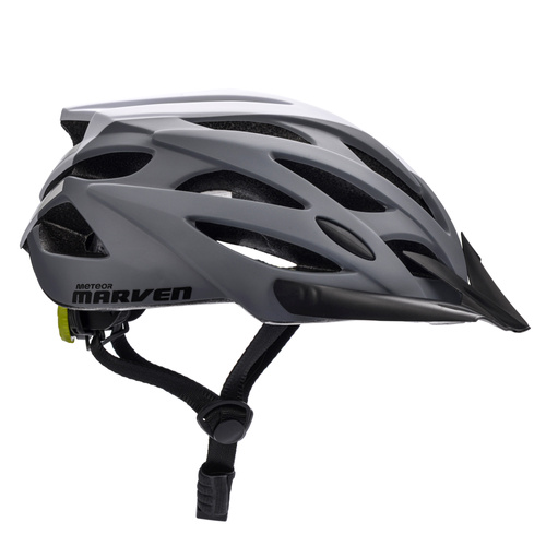Fahrradhelm Meteor Marven M 55-58 cm grau/weiß/limonium