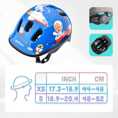 Kinderfahrradhelm Meteor KS06 XS 44-48 cm Space