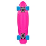 Meteor Kunststoff-Skateboard neon pink/neon blau/silbern