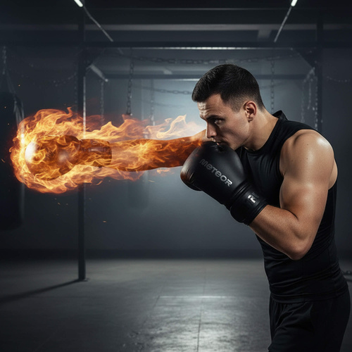 Boxhandschuhe Meteor 4 oz Training, Klettverschluss, PU