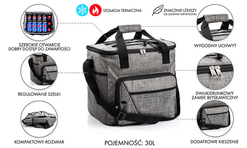 Thermotasche Meteor Frosty 30 l schwarz/grau