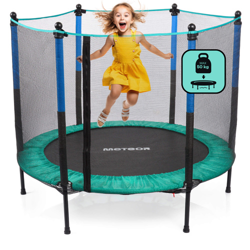 Trampolin für Kinder Meteor TRP-50 140 cm minty/blau