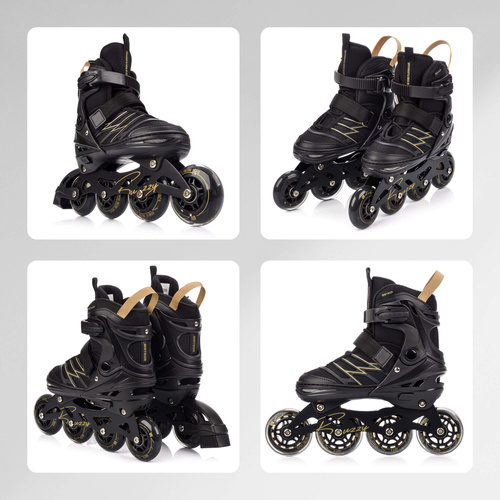 Inlineskates Meteor L 38-43 Buzzy schwarz/goldene Farbe