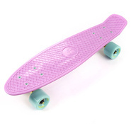Meteor Kunststoff-Skateboard gelb/pastellrosa/mint