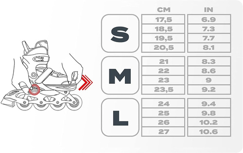 Meteor Rollerskates M 34-37 grau