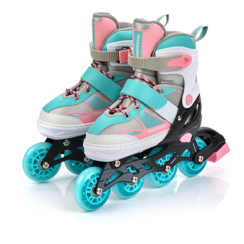 Meteor Rollschuhe M 34-37 rosa/hellblau