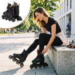 Inlineskates Meteor L 38-43 Buzzy schwarz/goldene Farbe