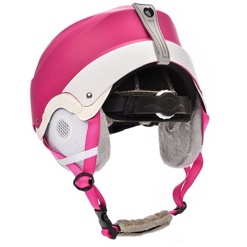 Skihelm Meteor Lumi M 55-58 cm rosa/weiss