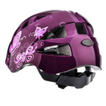 Fahrradhelm Meteor KS08 S 48-52 cm rosa Schmetterlinge