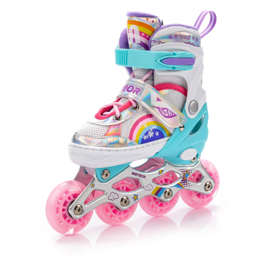 4-in-1 Meteor Rainbow Rollschuhe M 34-37