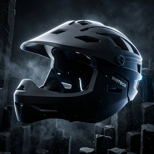 Fullface-Fahrradhelm Meteor Hydra S 51-55 cm schwarz