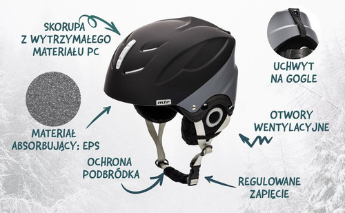 Skihelm Meteor Lumi M 55-58 cm schwarz/grau